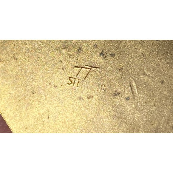 TTC 925 Modernist Hammered Earrings Stud Post Pierced Abstract Square Swirl - Picture 4 of 8